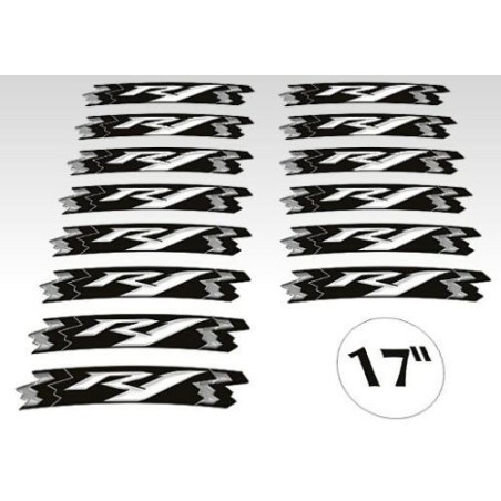 KIT STRISCE ADESIVE compatibili per CERCHI 17 MOTO YAMAHA YZF-R1 GIALLO FLUO